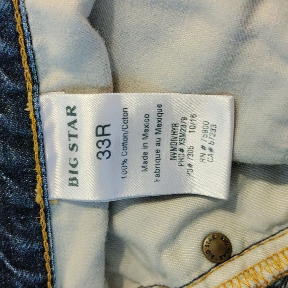 Big Star Slim Straight Jeans 33R - Picture 5 of 12
